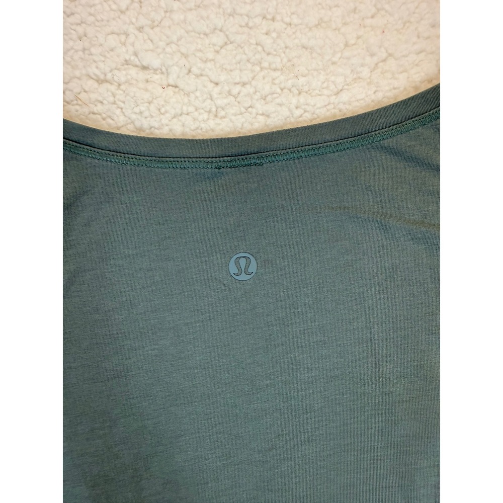 Lululemon Womens Asymmetrical Wrap Hem V-Neck Tank Top Dark Forest Green Relaxed - Picture 5 of 5